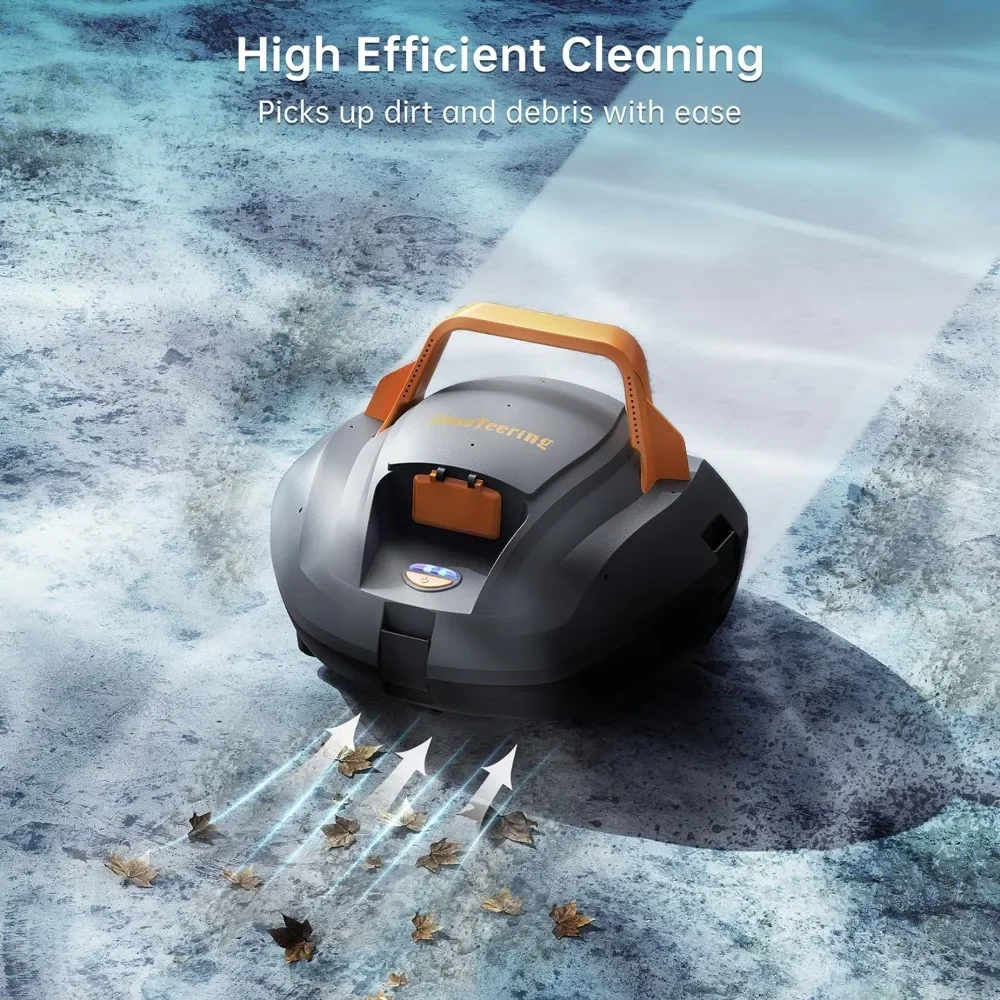 

Pool Cleaner Robot with 100 Mins Runtime, Fast Charging, Powerful Suction, Gray, Cordless Robotic Pool Vacuum Cleaner