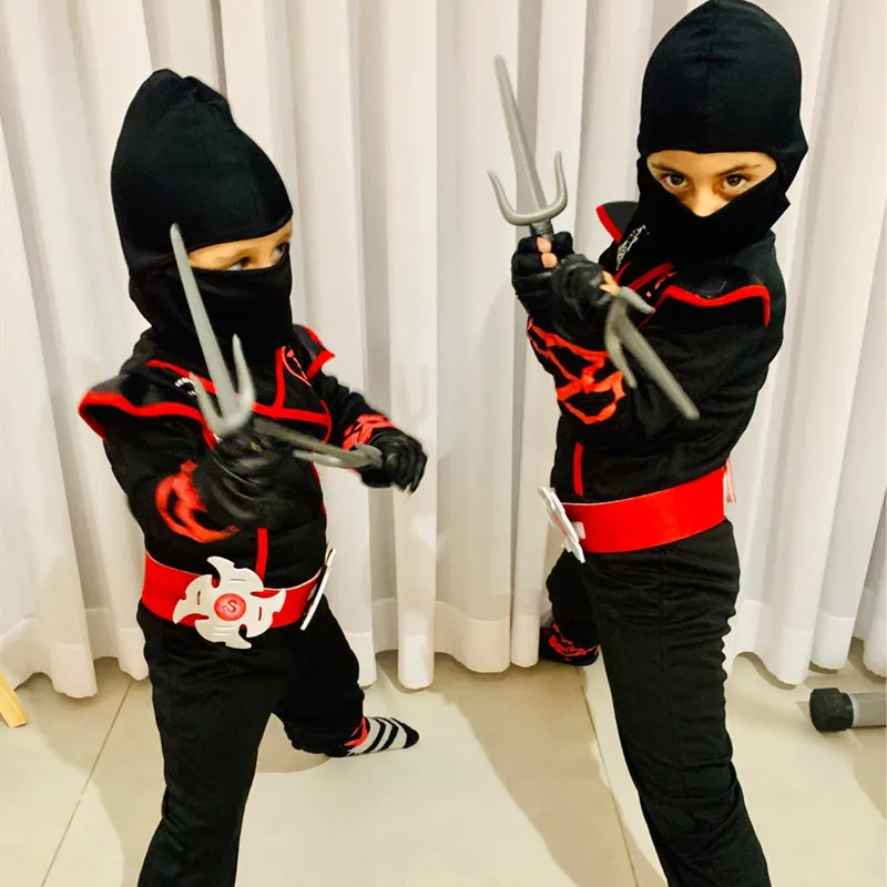 Black Ninja Costume Anime Ninja Toy Set Fighting Samurai Costume Mask  Children's Holiday Best Gift - AliExpress