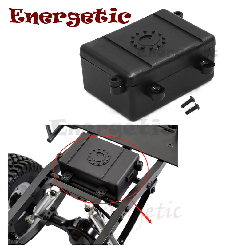1pcBlackPlasticRcCarRadioReceiverBoxFor110AxialScx10D90