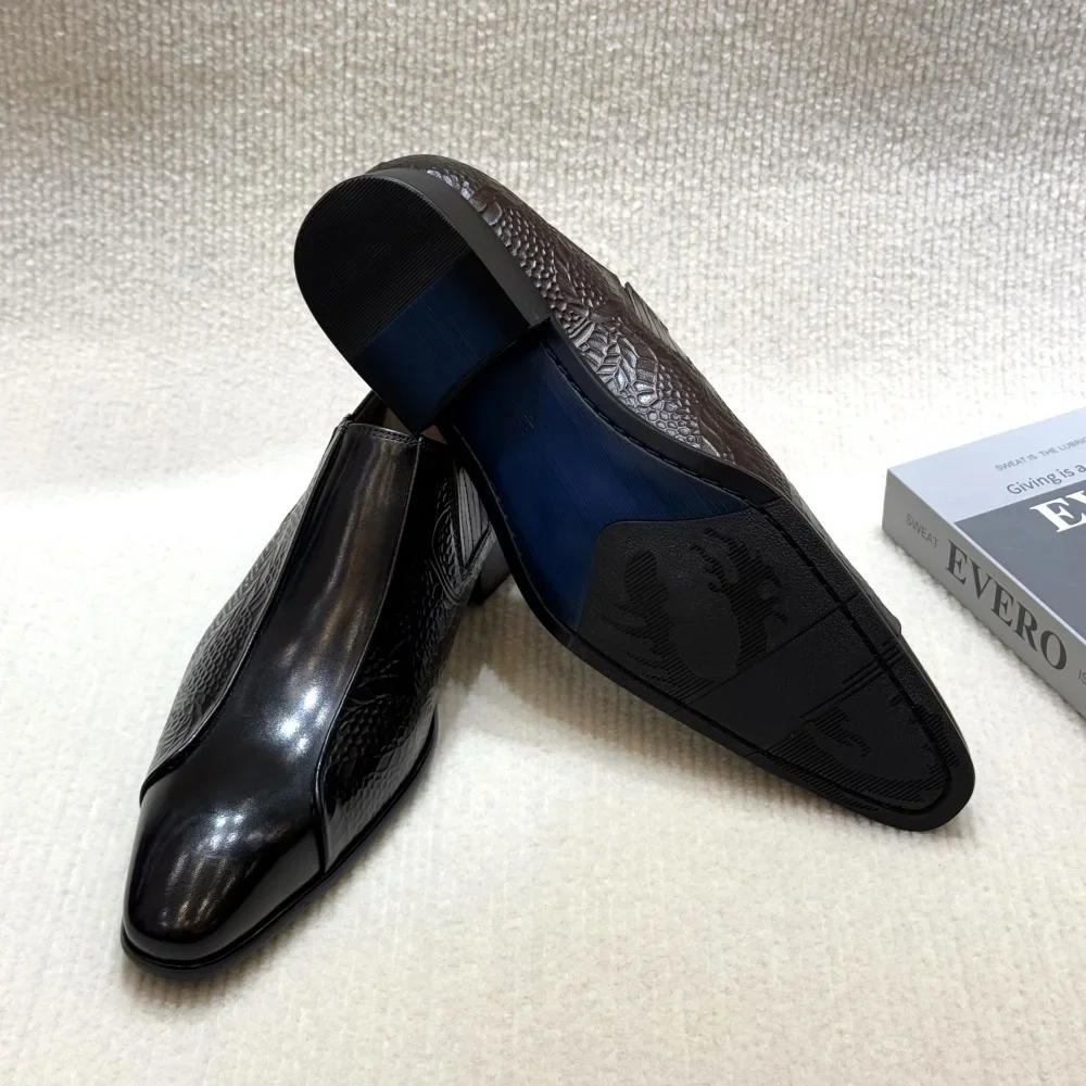 Men's Genuine Leather Suede Monk Strap Dress Shoes Classic Gentleman Pointed Toe Buckle Business Casual Suit Footwear