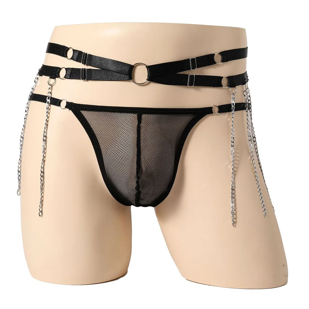 

Hot Bikini Hombre Lingerie Mens Mesh Bugle Pouch Thong See-through Pouch G-string Briefs Underwear T-back Panties Nightwear