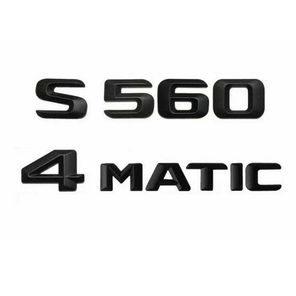 Per Mercedes Benz S560 4Matic Lettering Emblem Sticker Logo Flat Badge Matt Black Car New