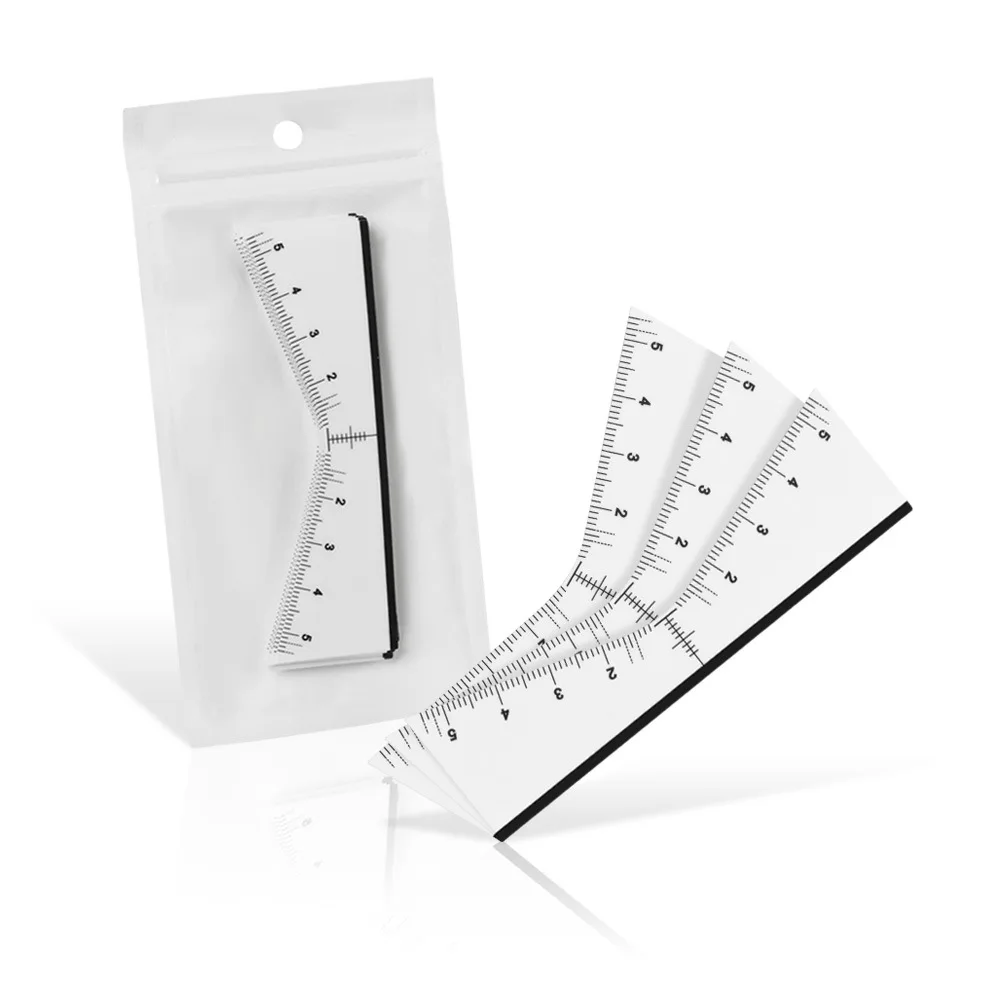 Disposable Eyebrow Ruler 25pcs/Pack Disposable Eyebrow Ruler Sticker Self-adhesive Eyebrow Tattoo Position Guide Permanent Makeup Mapping Stencils Tool