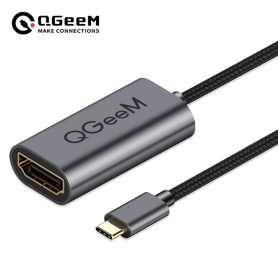 QGeeM USB C Cable HDMI 4K 60 Hz Tipo C Adaptador HDMI Thunderbolt 3 Convertidor USB C a HDMI para MacBook Huawei Mate 30 Pro USB 3.1 USB con HDMI Tipo