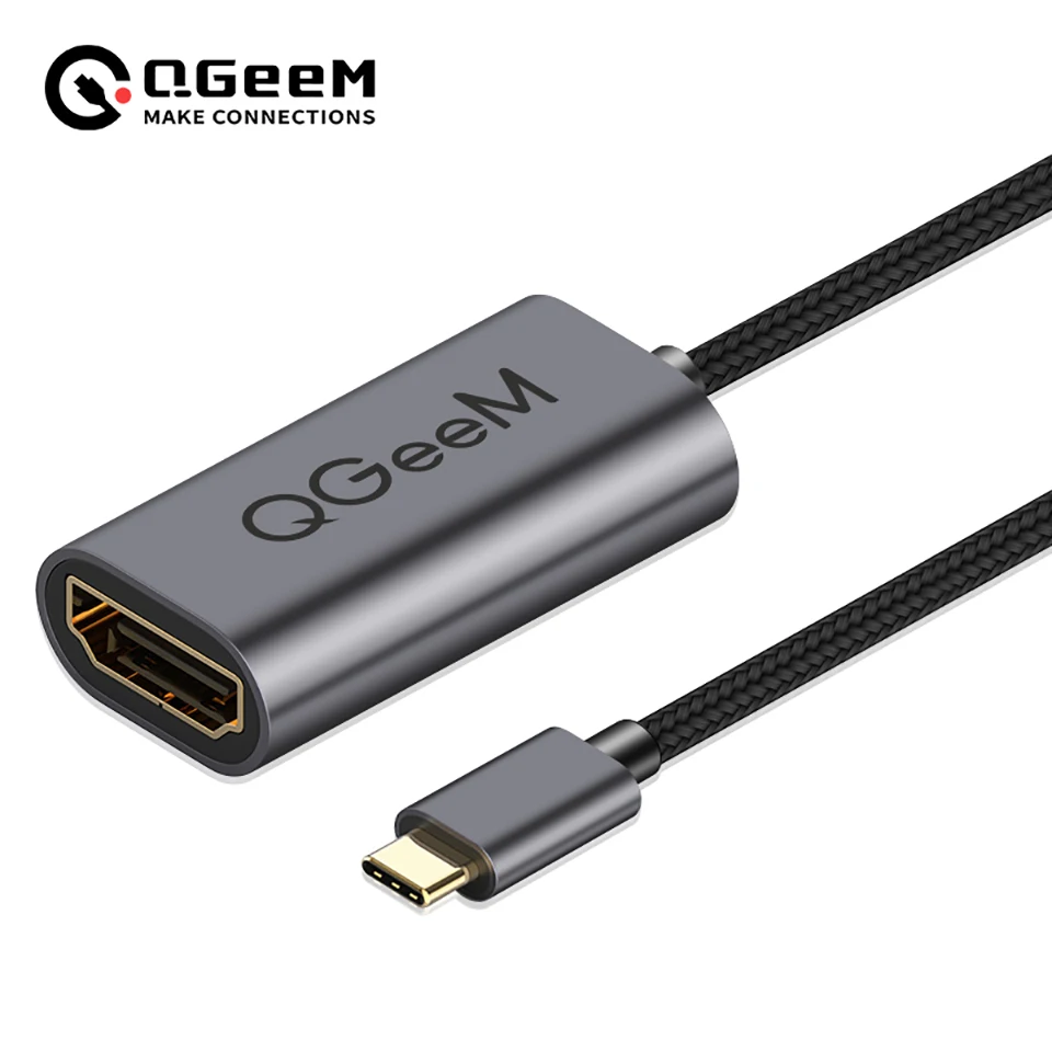 QGeeM USB C HDMI Cable 4K 60Hz Type C HDMI Adapter Thunderbolt 3 USB C