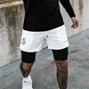 Men's Double layer Jogger Shorts 2 in 1 Short Pants Gyms Fitness Built-in pocket Bermuda Quick Dry Beach Shorts Male Sweatpants 1