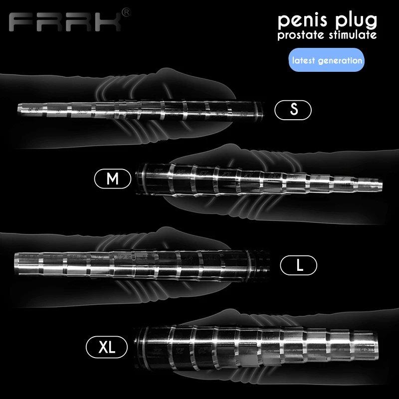 FRRK Metal Penis Plug Urethral Sounding for Male Masturbation Steel Horse Eye Stick Prostate Stimulation Bladder Massage Rod urethral dilator,silicone urethral dilator,penis chastity lock