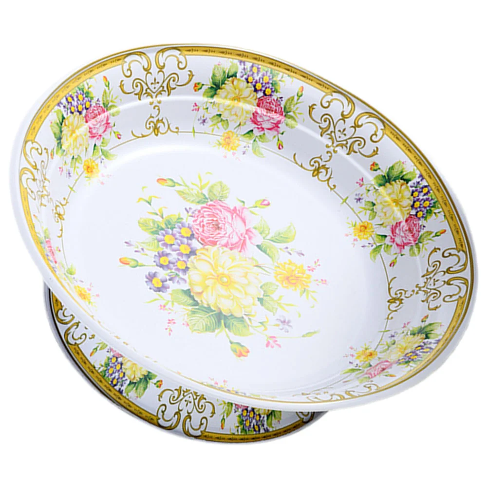 

Footed Fruit Dish Dried Fruit Snacks Serving Tray Vintage Plate Offering Fruit Tray