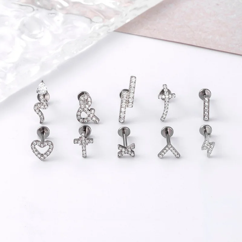 Sterling Silver Flat Back Stud Earrings  925 Sterling Silver Lip Studs  Jewelry - 1pc - Aliexpress