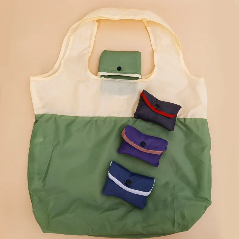 Fashion Foldable Eco-Friendly Shopping Bags Storage Sturdy Portable Tote Bag Grocery Reusable Convenient Large Travel Tote Pouch