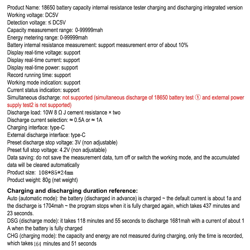 Тестер емкости аккумуляторов с ЖК-дисплеем типа C, цифровой детектор ...