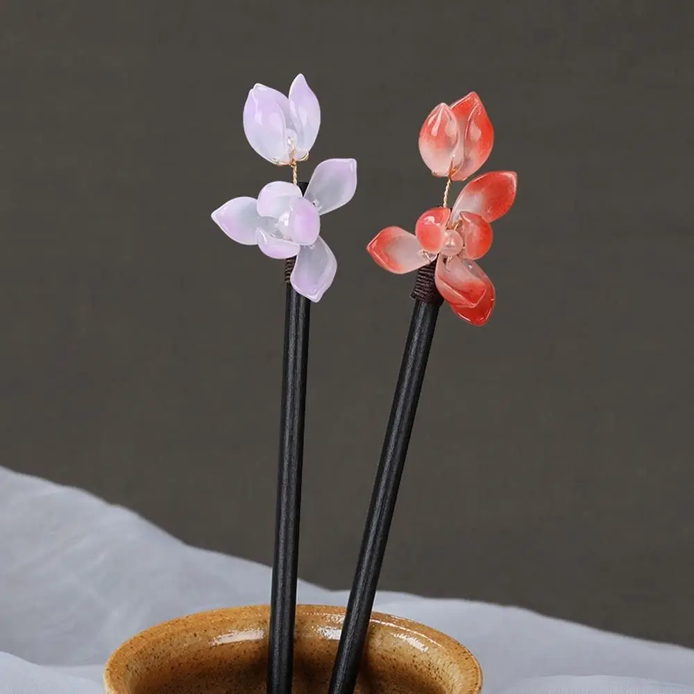 

Retro Simple Pearl Flower Braided Hairpins Wooden Korean Hanfu Hairpins Hair Clip Chinese Hair Fork Women Hair Sticks