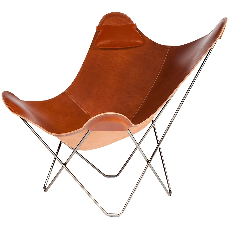 

Leather Lounge Chair Butterfly Chair Light Luxury Single Recliner