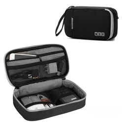 Portable Waterproof Travel Cable Organizer Bag for Electronics and Accessories Storage (Black)