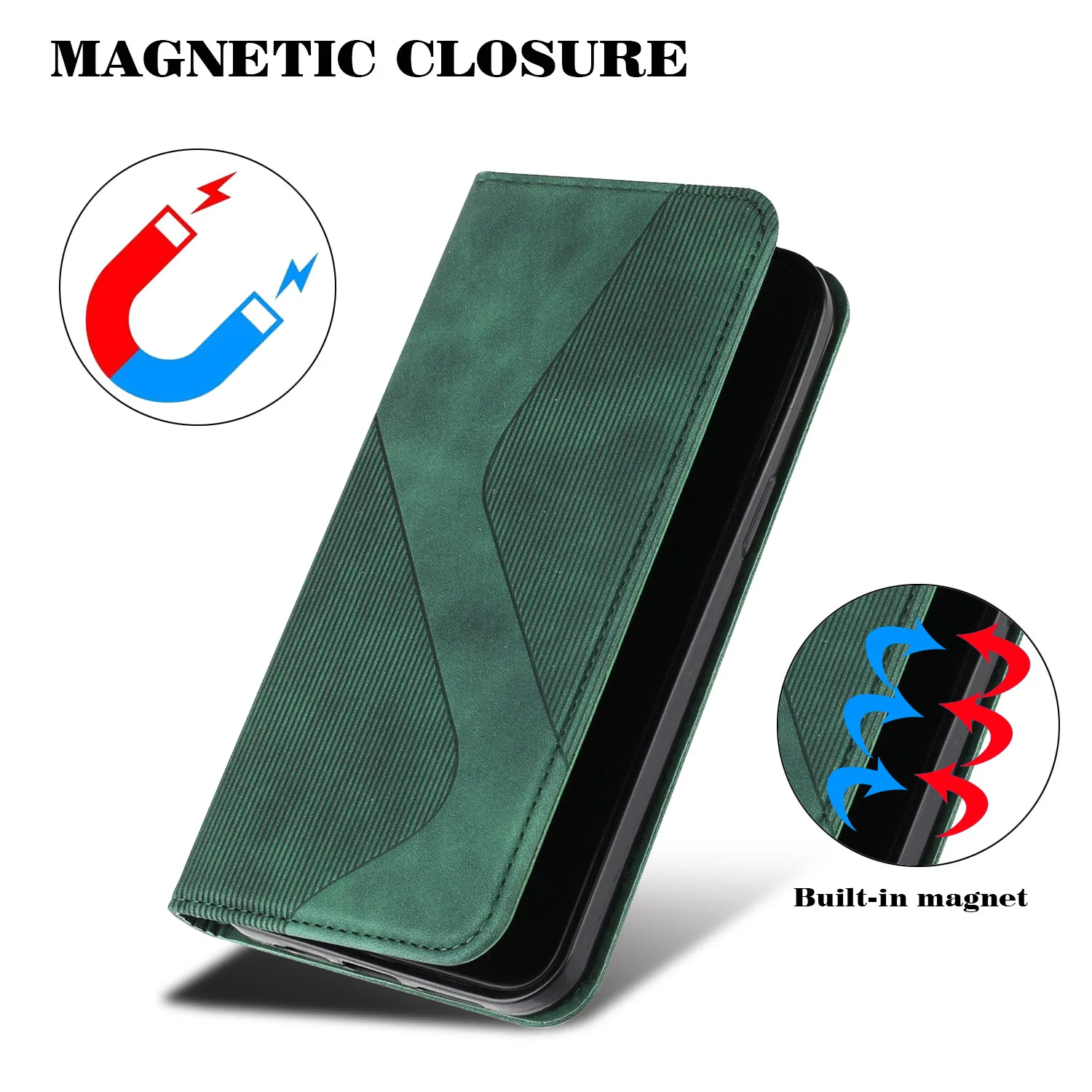 Luxury Leather Protective Wallet Phone Case with Card Holder