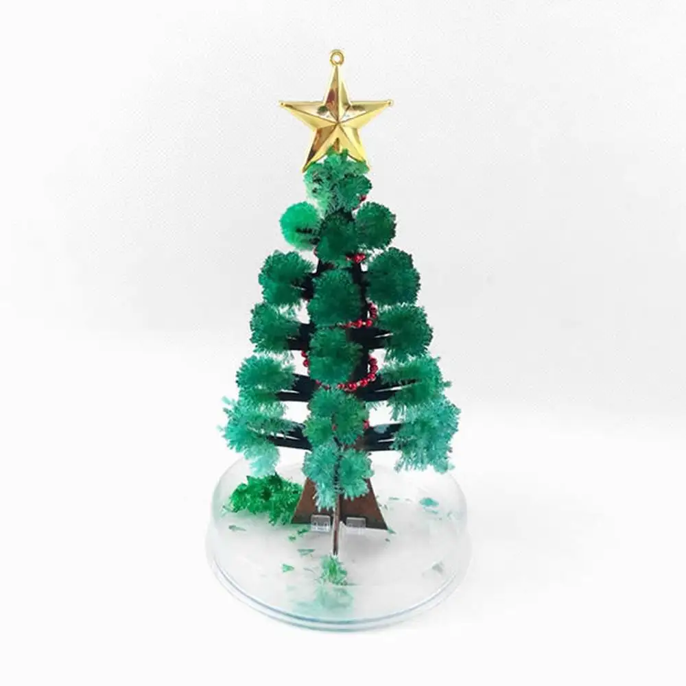 2022 Hot 110mm Green DIY Visual Magic Growing Paper Crystals Tree Magical Funny Christmas Trees KIDS Science Cube TOYS FOR CHILD 2019 110mm h 5 asst hot diy magic growing paper princess tree grow dress trees christmas anti stress relief toys novelty funny