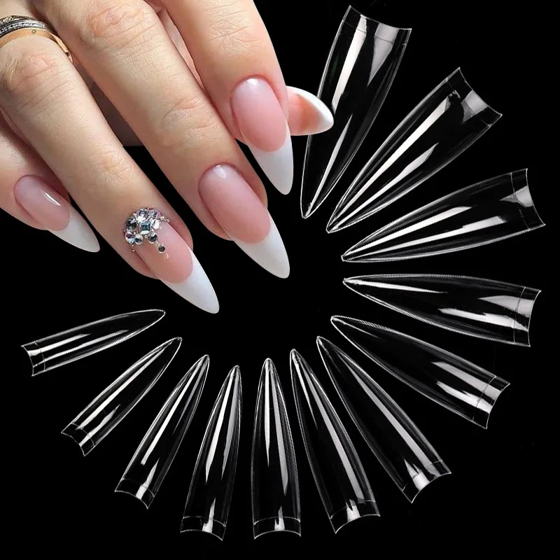 Description Picture 6 of item1 Bag White Clear Full/Half Cover Sculpted False Nail Tips For Gel Nails Extension French Fake Nail Tips Mold Tools Manicure