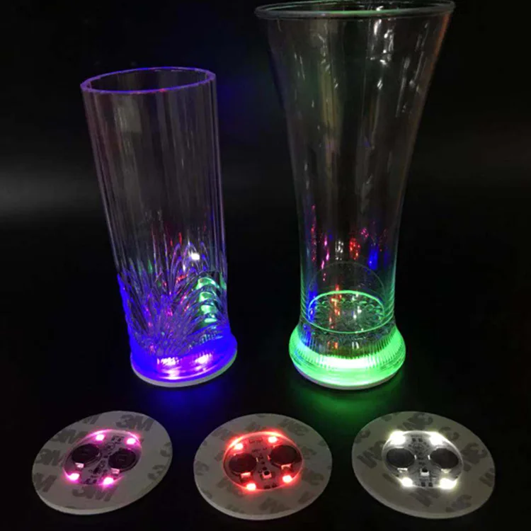5-40Pcs LED Light-emitting Cup Sticker Colorful Flashing Bottle Sticker Light-emitting Bar KTV Wedding Cocktail Drink Cups Decor