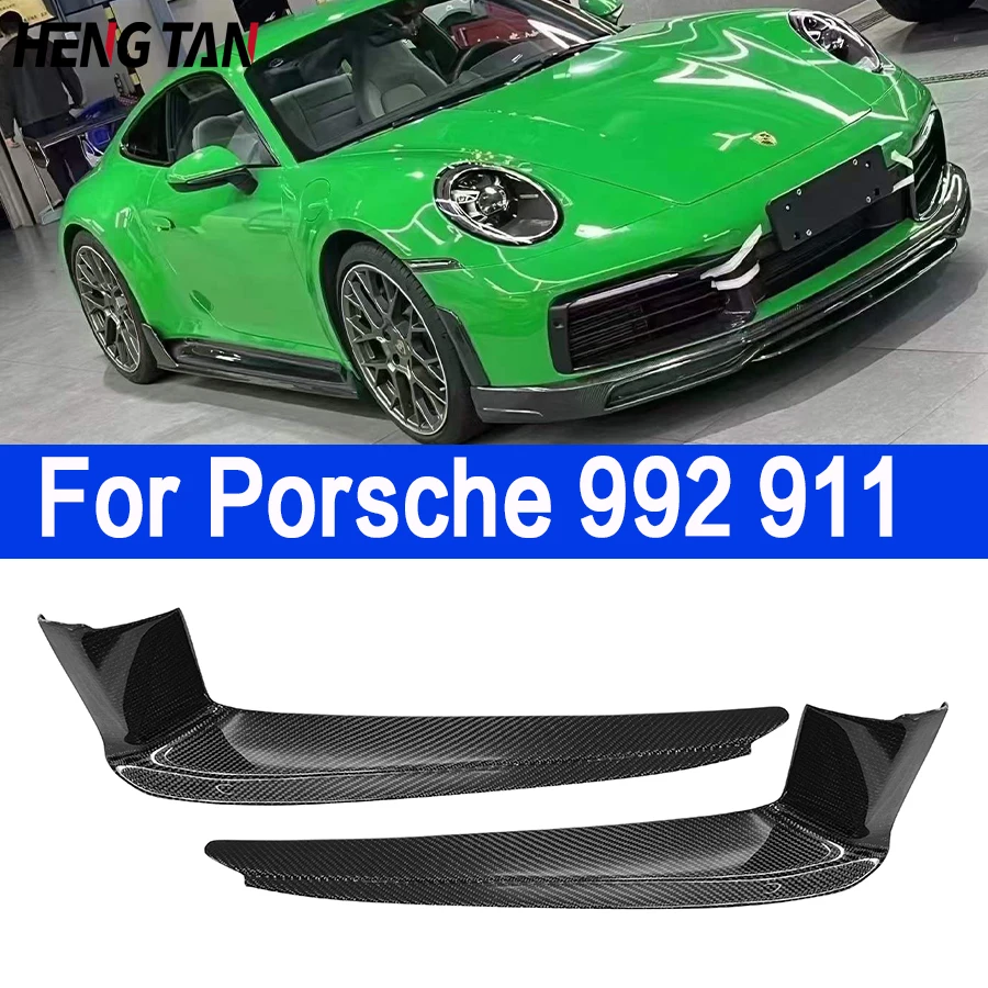 Per Porsche 992 911 2019 2020 2021 2022 In Fibra Di Carbonio Paraurti Anteriore Per Auto Wind Knife Splitter Spoiler Canard Air Knife Surround Trim