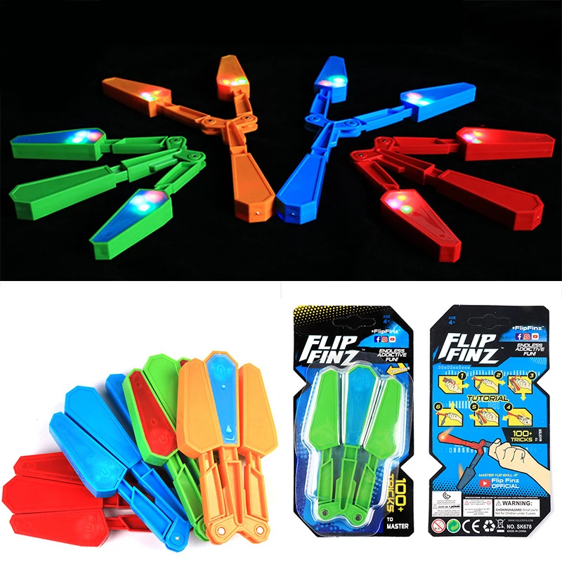

Interesting Children Flip Butterfly Knife Flipper Stress Reliever Toy LED Master Light Up Finz Outdoor Toys