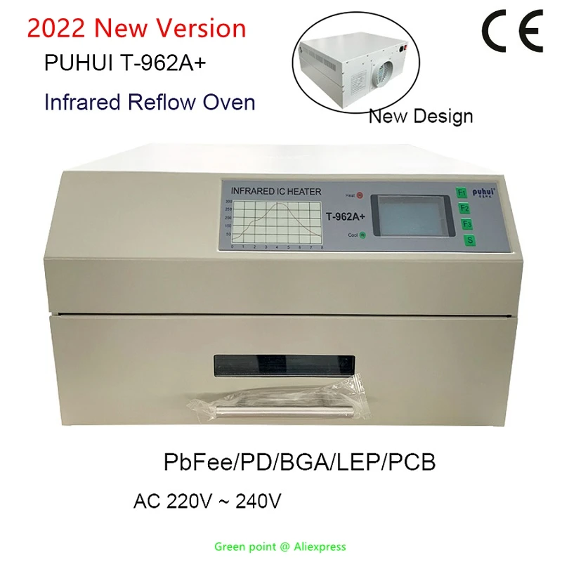 T 962,T 962A,T 962C,T 962A Desktop reflow oven, infrarood reflow oven Oven IC verwarmer BGA Rework Station Professionele infraroodverwarmer Solderen Automatische reflow machine,T 962A