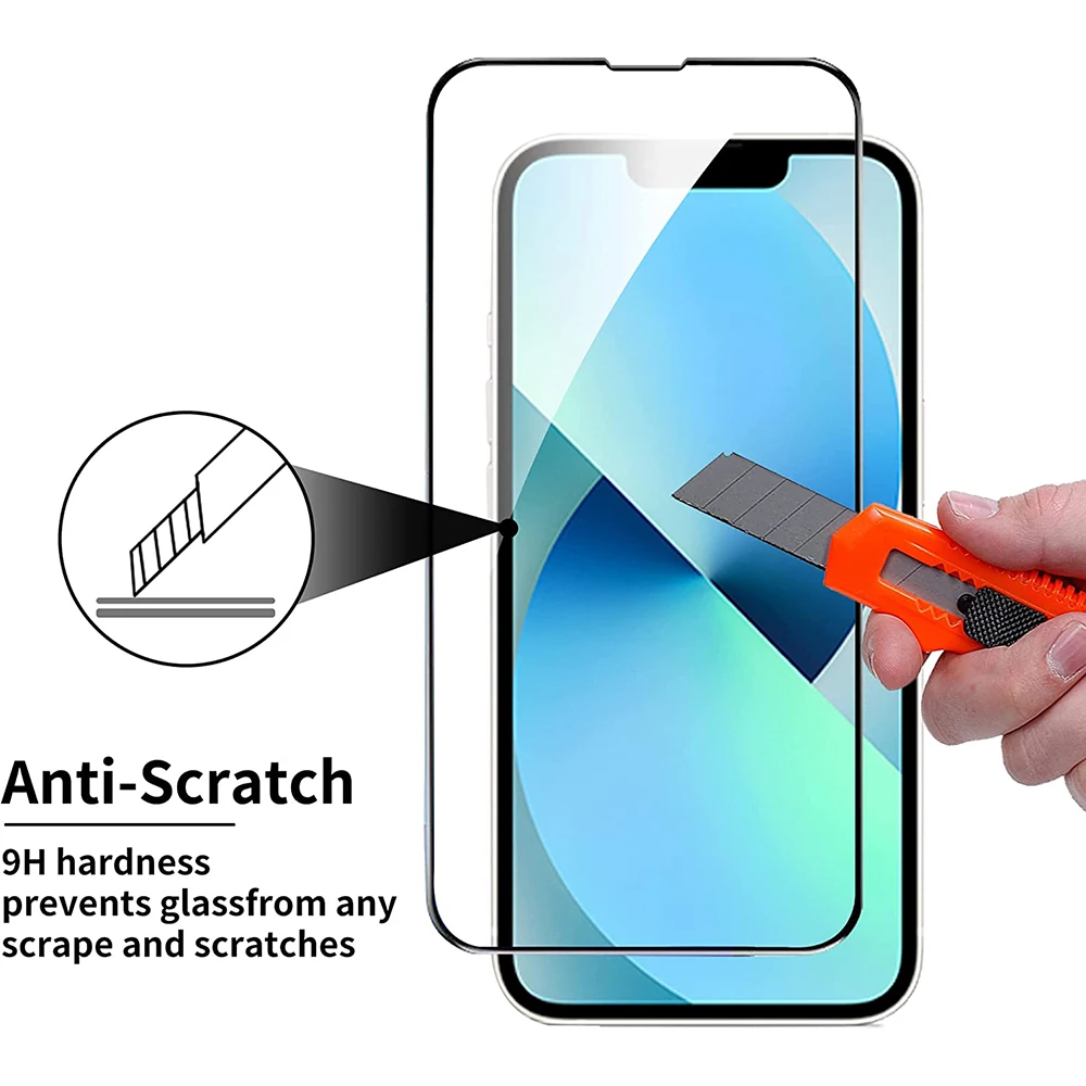 9D Full Cover Protective Glass For iPhone 14 13 12 11 Pro Max Screen Protector For iPhone 6 7 8 Plus X XS Max XR MINI Glass