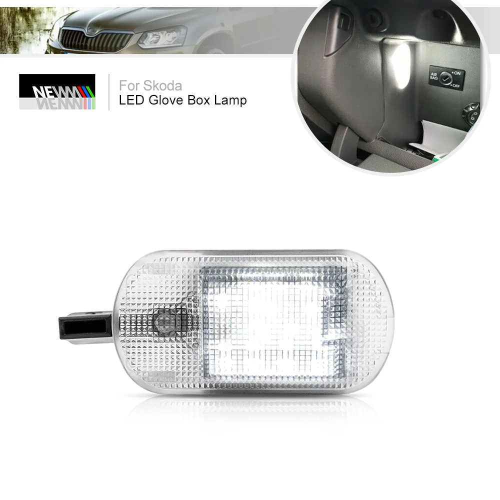 Led Glove Box Lights For Skoda Superb Octavia Fabia Yeti Canbus Courtesy Interior Glovie Box