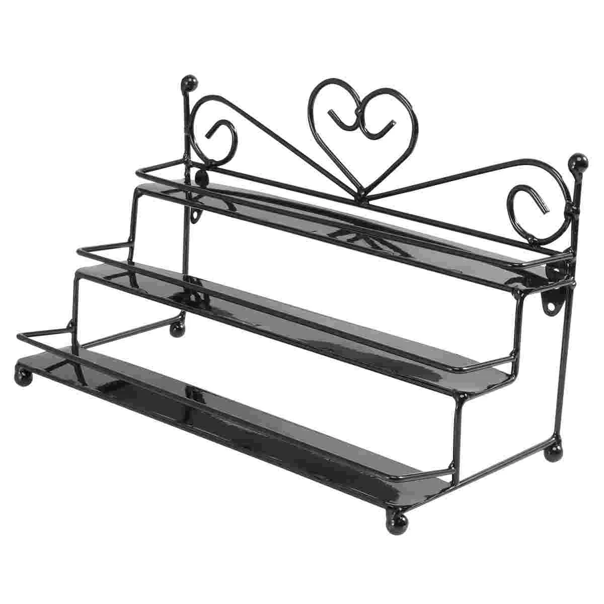 

Metal Nail Polish Organizer Holder Table Nail Posh Dispaly Organizing Rack (Black)