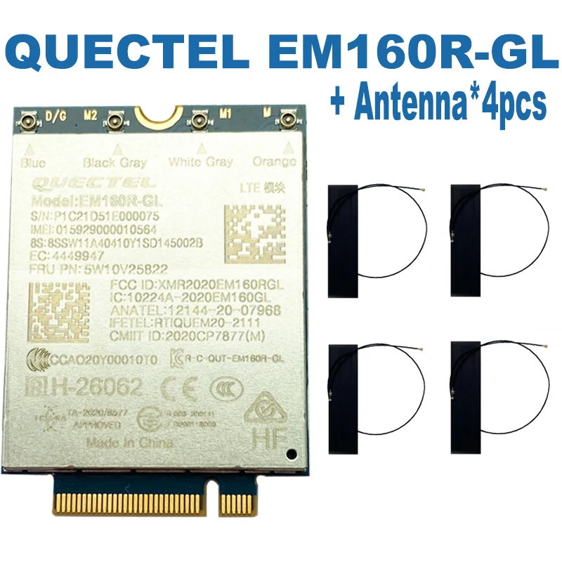 Módulo Original do Portátil de Quectel Lte Em160r gl Cat16 M.2 5w10v25822 Thinkpad Fru T14 T15 T15g P15 P17 P14s P15s Gen2