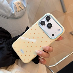 Candy Color Polka Dots Shockproof Bumper Phone Case - Soft & Cute Macaron Cover for iPhone 15 (MHMGCD)
