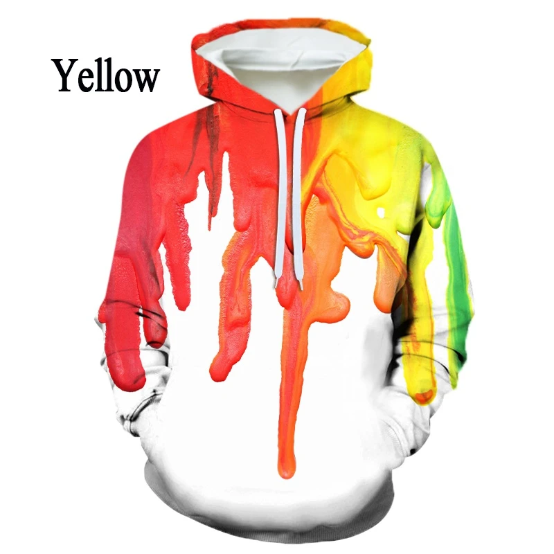 

3D Printed Casual Long Sleeved Men's Hoodie Splash Ink Dripping Colorful Streetwear Punk Hip Hop Hoodie Pullover Sweatshirt Tops