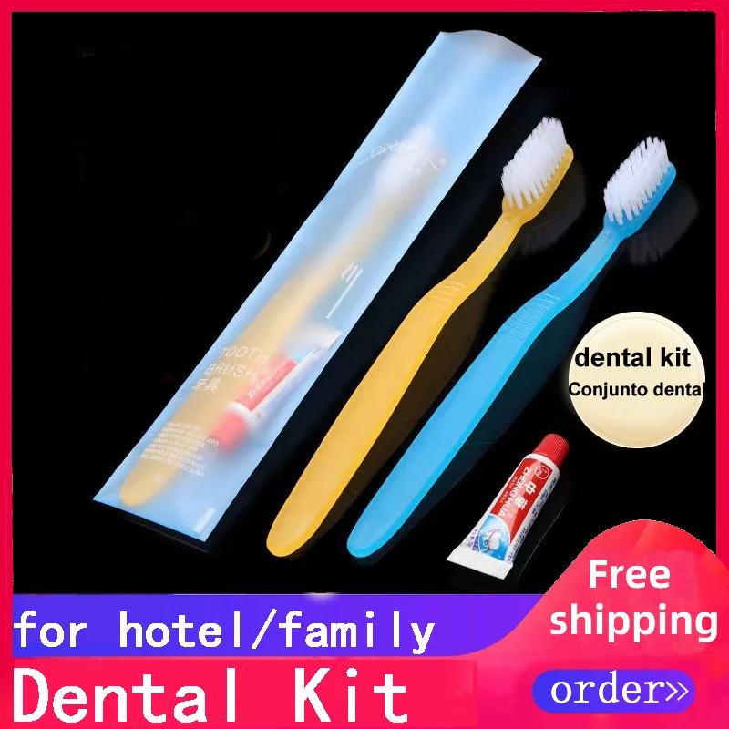 

Free Shipping Private Care Appliance Good Quality High Grade Toothbrush Toothpaste Dental Kit Wholesale Hotel Supplies