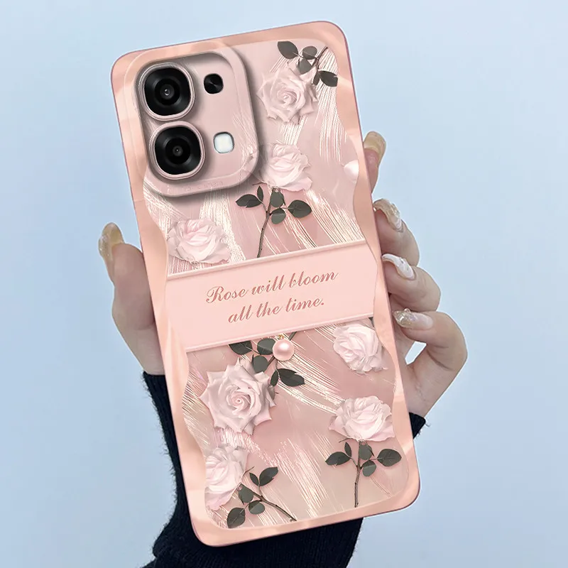Floral Oil Painting Silicone Shockproof Phone Case - Fashion Simplicity Design