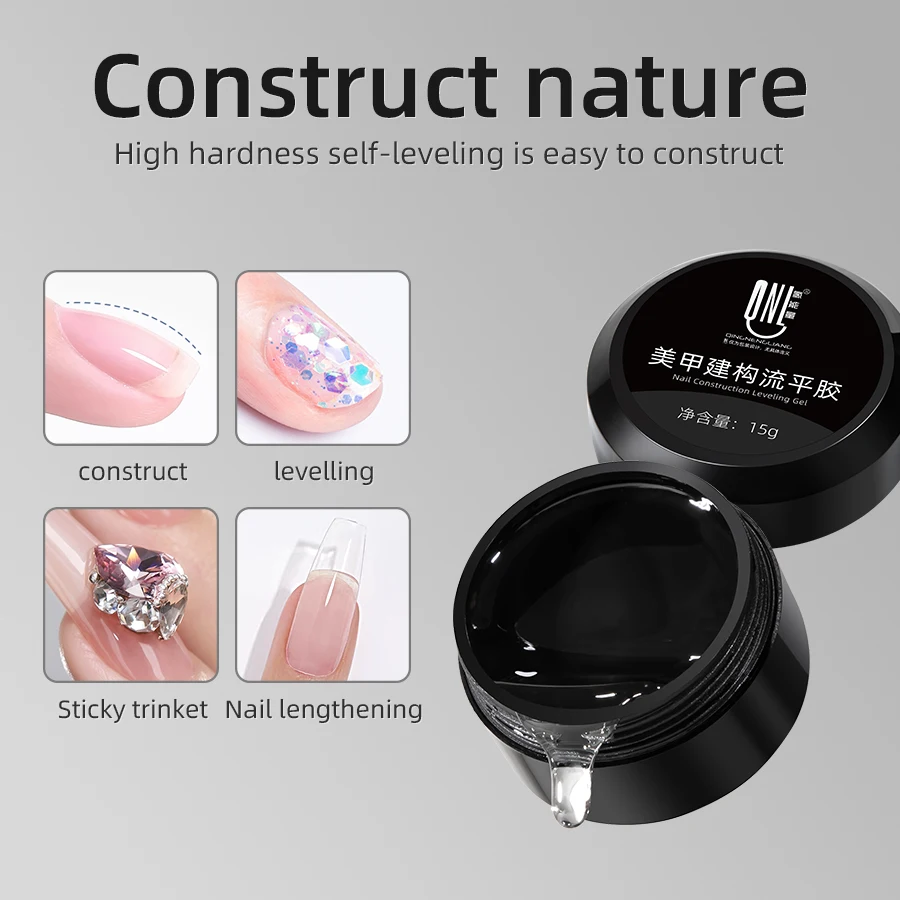RSNAIL 15g Nail Builder Leveling Gel Multi-Functional Gel Nail Polish Soak Off UV/LED Clear Adhesive for Building Nails