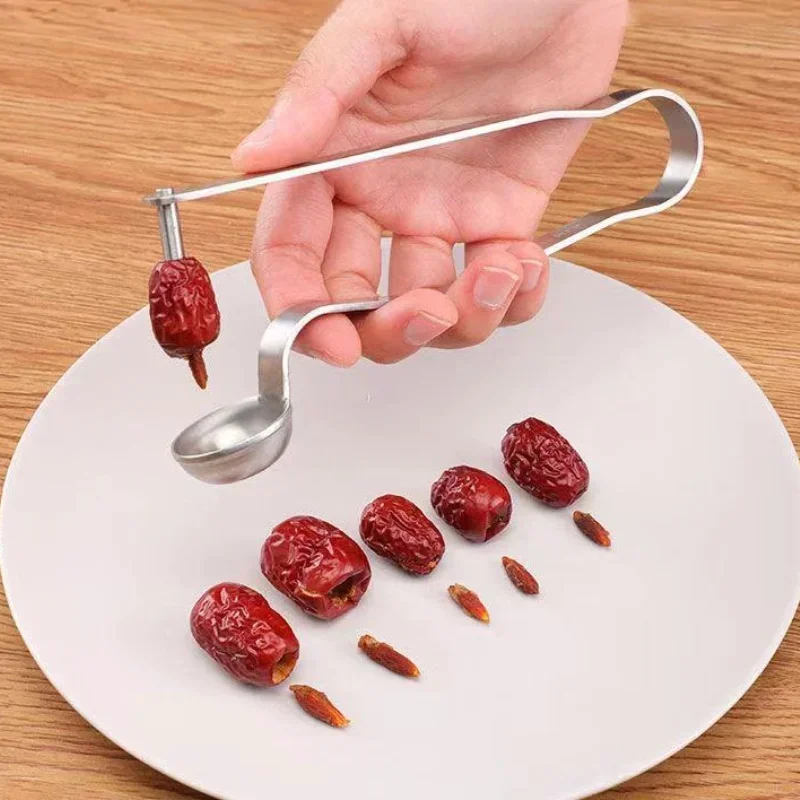 Multifunctional Stainless Steel Jujube Pitting Device Cherry Hand-pressing Core Remover Household Enucleator Kitchen Baking Tool