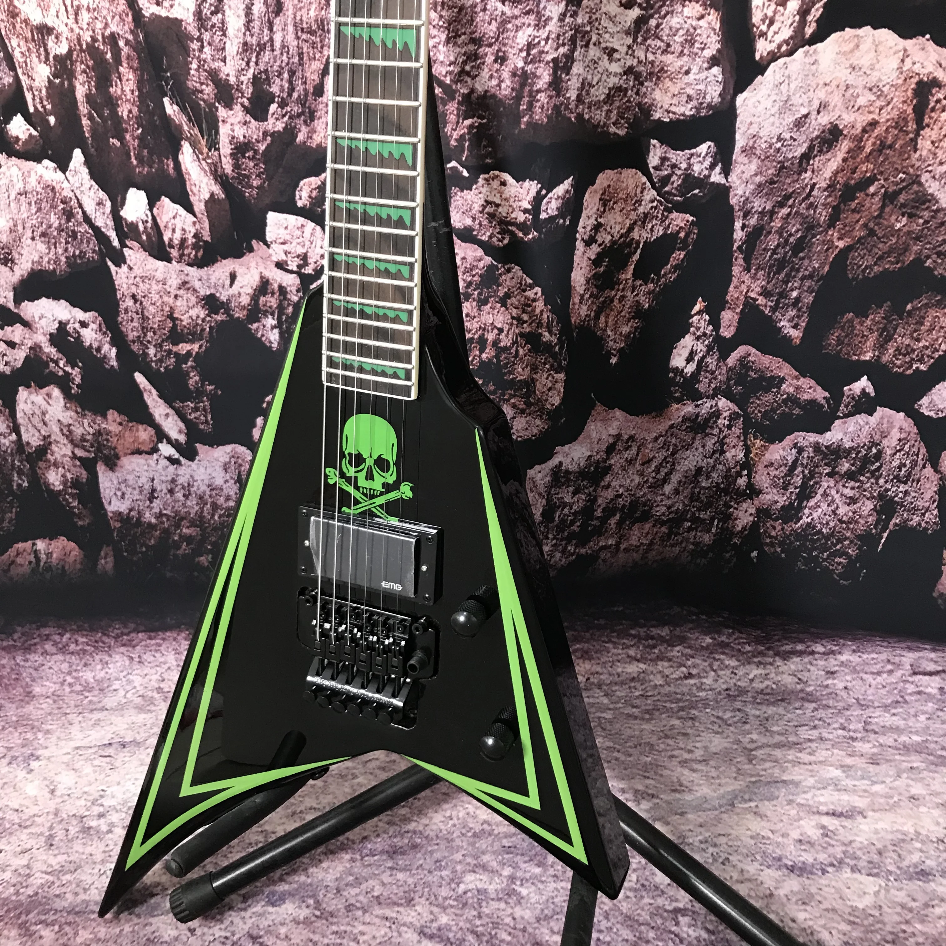 factory electric guitar tremolo system active pickup green line