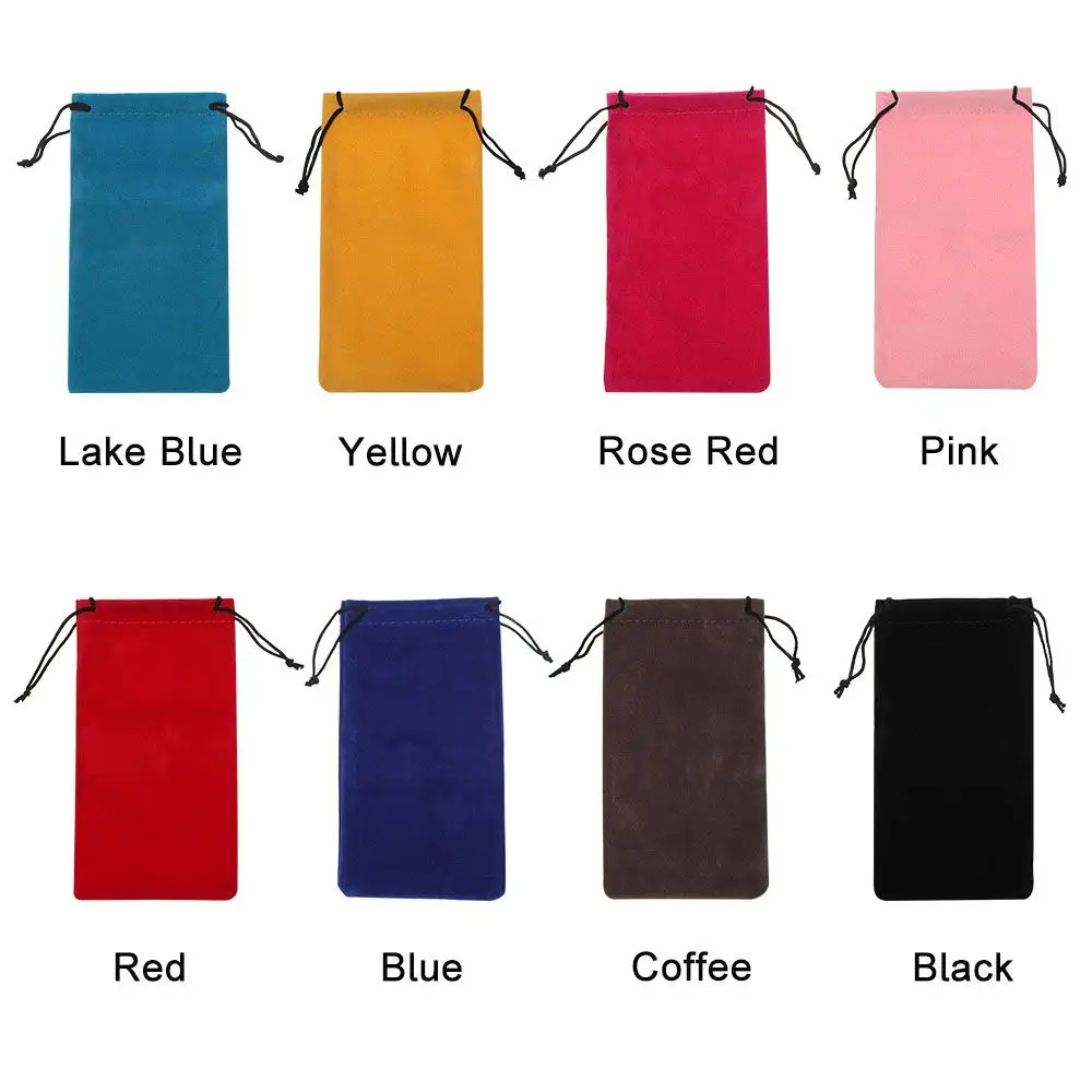 Sunglasses Bags Solid Color Drawstring Pouch Bags Myopia Glass Case Eyewear Accessories Soft Eyeglasses Bag