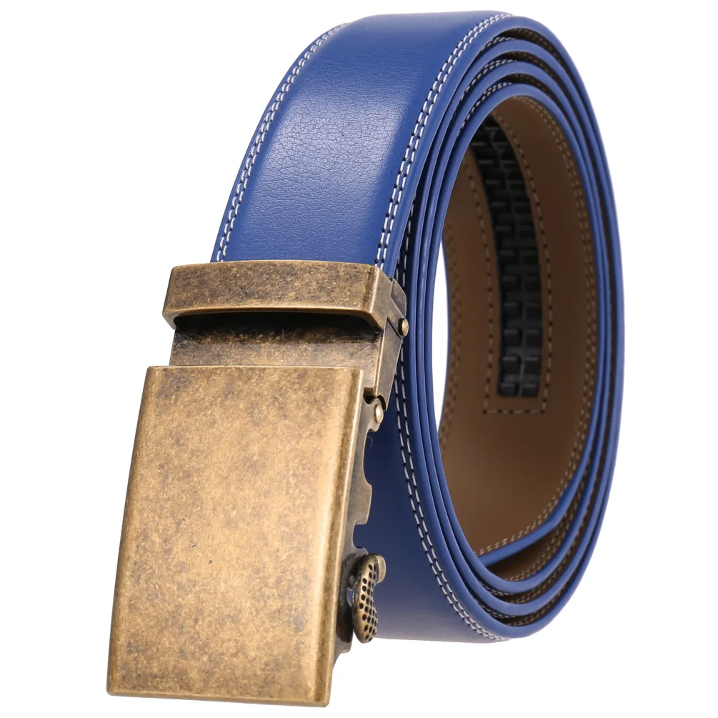

Men Automatic Buckle Belt Fashion Men's Leather Ratchet Belt Male Waistband Width:3.5cm,Length:110-125cm