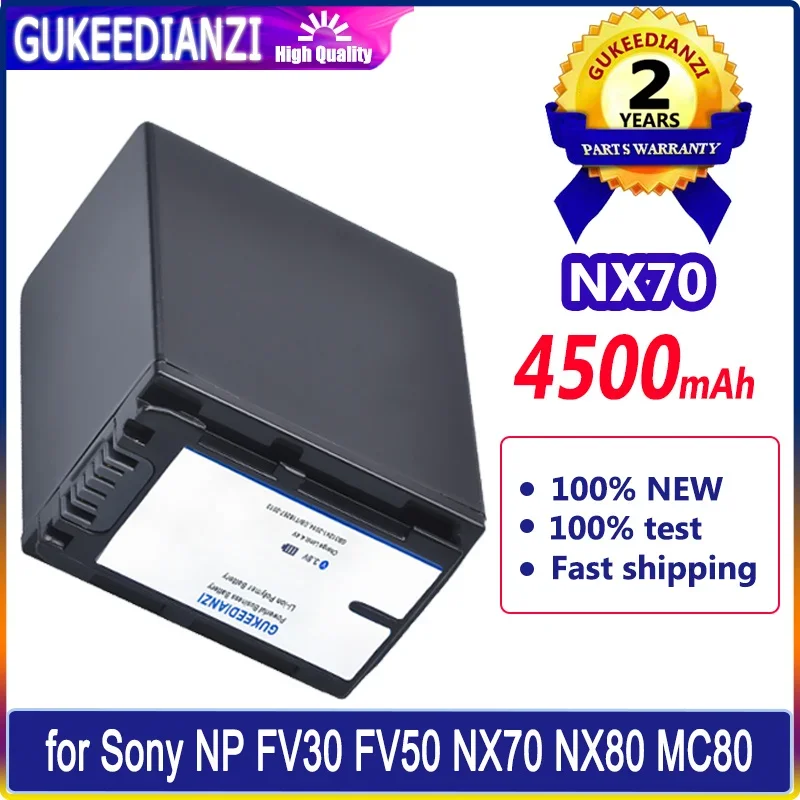 

Аккумулятор 4500 мАч для Sony NP FV30 FV50 FV60 FV70 PXW Z90 X70 NEX-VG30E HXR NX70 NX80 MC80, запасные аккумуляторы