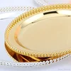 Luxury Silver / Gold Charger Plates Metal Tray 25 CM/ 9.8" Round Nut Plates/ Sweet/ Cake Plates For Home Christmas Decoration 3
