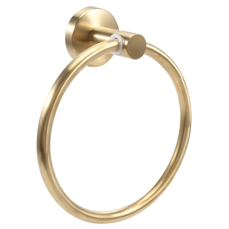 

Gold Stainless Steel Towel Holder Bathroom Wall Mounted Round Towel Rings Towel Rack Kitchen Storage Accessories