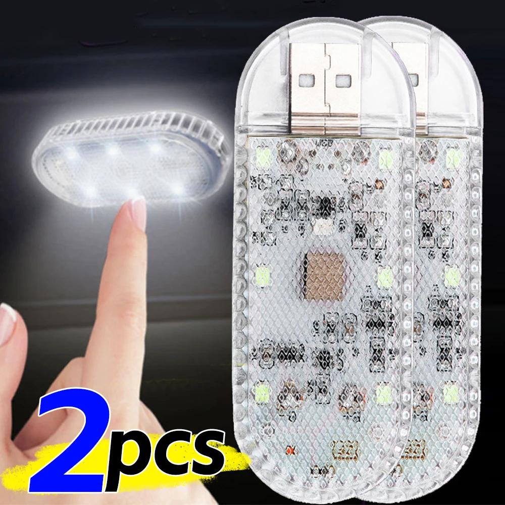 Car Touch Interior Light Hand Car Roof Velcro Ceiling Lamp Indoor Car Lighting Night Reading Light USB Charging Reading Lamp