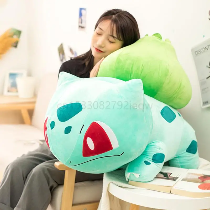 Boneco Bulbassauro Pokémon Dormindo Com Almofada Puff Fofos