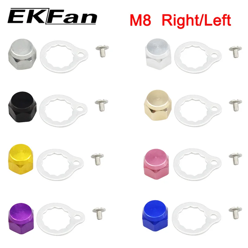 EKfan M8 DAI M7 SHI Left / Right Hand Nut With 16MM silver Lock Washers And Screws For Baitcasting Fishing Reel DIY Parts