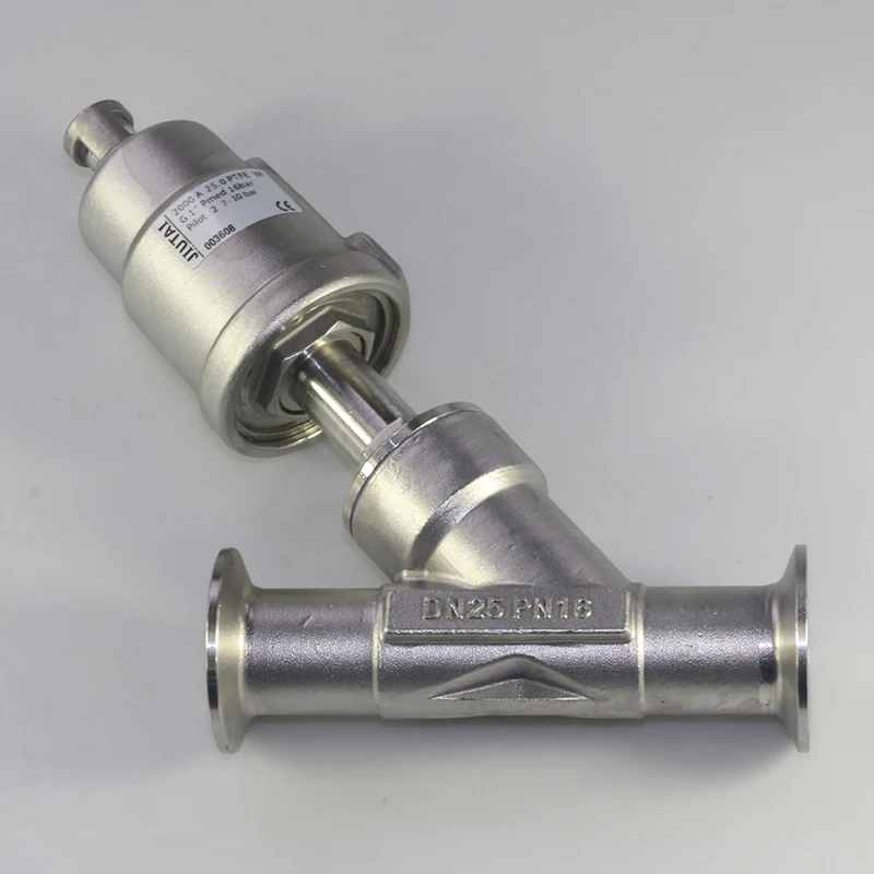 Stainless steel valve Clamp quick mounting connection DN15-DN80 Pneumatic control Angle seat valve