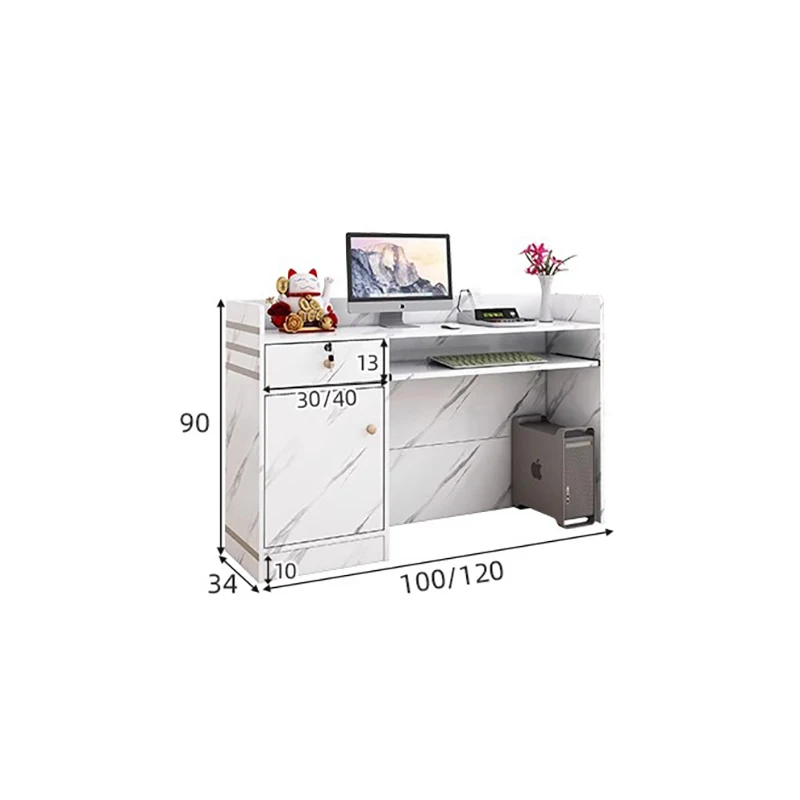 Cashier White Reception Desks Nordic Design Bar Luxury Modern Reception Desks Stylish Office Mostrador Commercial Furniture