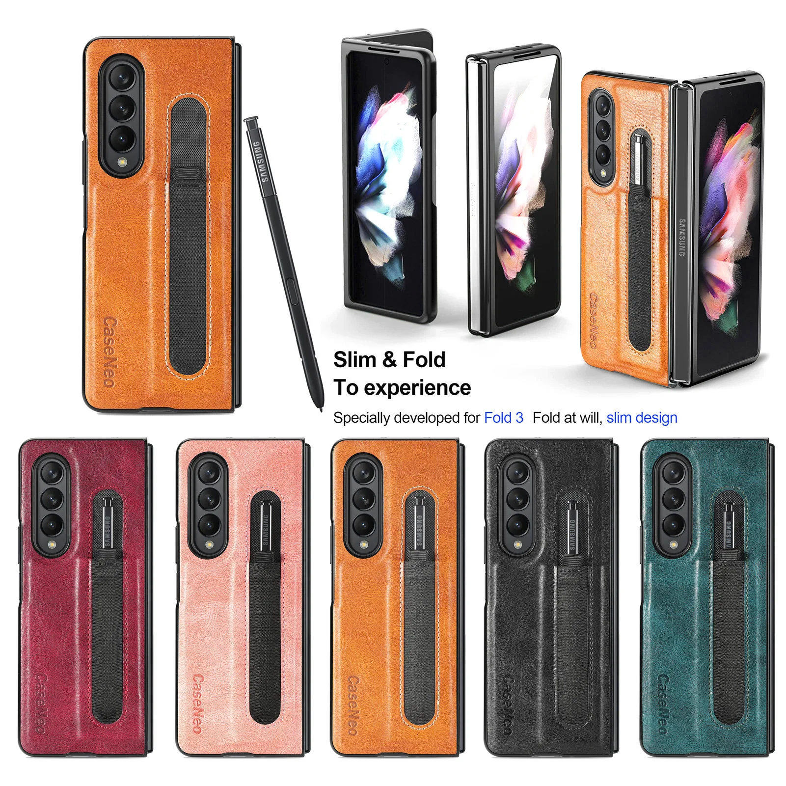 

Кожаный чехол-карандаш для Samsung Galaxy Z Fold 3 4 5G Z3 Z4 W22