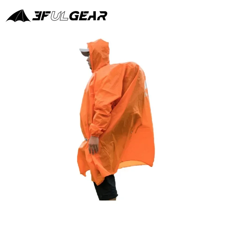 Camping Backpack [HODR] 3F UL GEAR Outdoor Raincoat with Sleeves Camping Backpack Poncho 15D Ultralight Rainproof for Hiking Travel Cycling