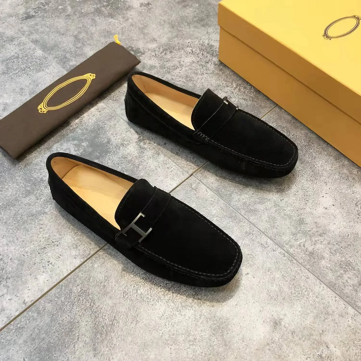 Spring and Autumn Summer New Luxury Men's Genuine Leather Single Shoes Flat Bottom Casual Lefu Shoes Bean Shoes for men loafers
