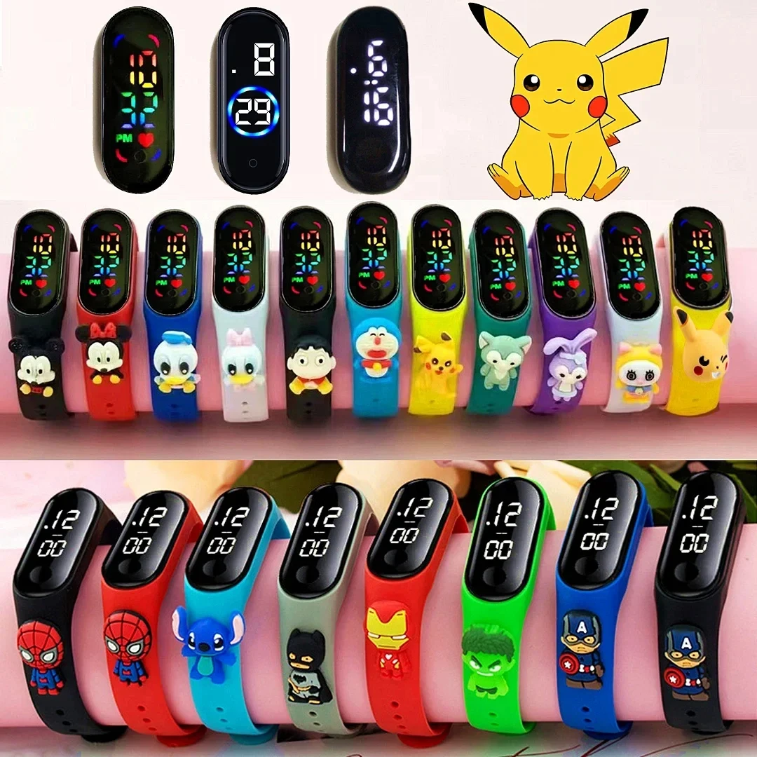 Children's electronic sports watch swimming waterproofing LED Student Kids Touch Cartoon Electronic Watch Boys Girls Gifts Toys